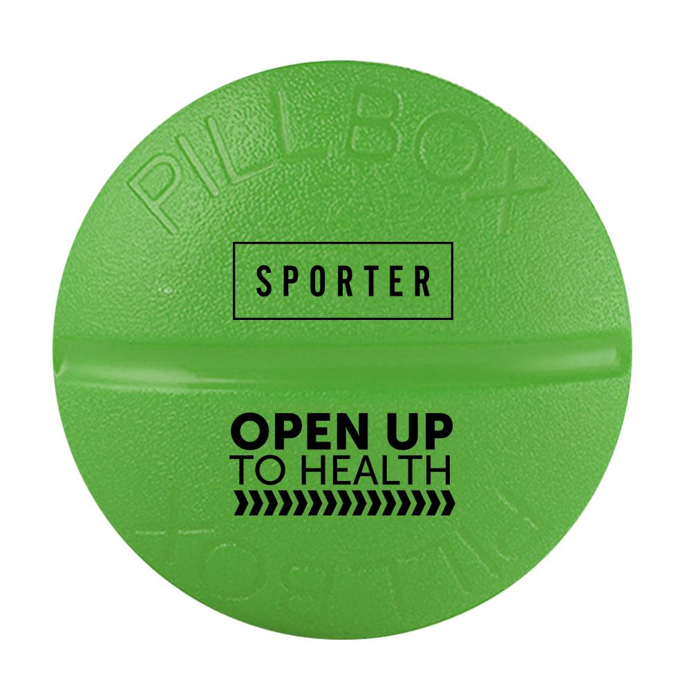 Sporter - Round Pill Box - 4 Parts - Green