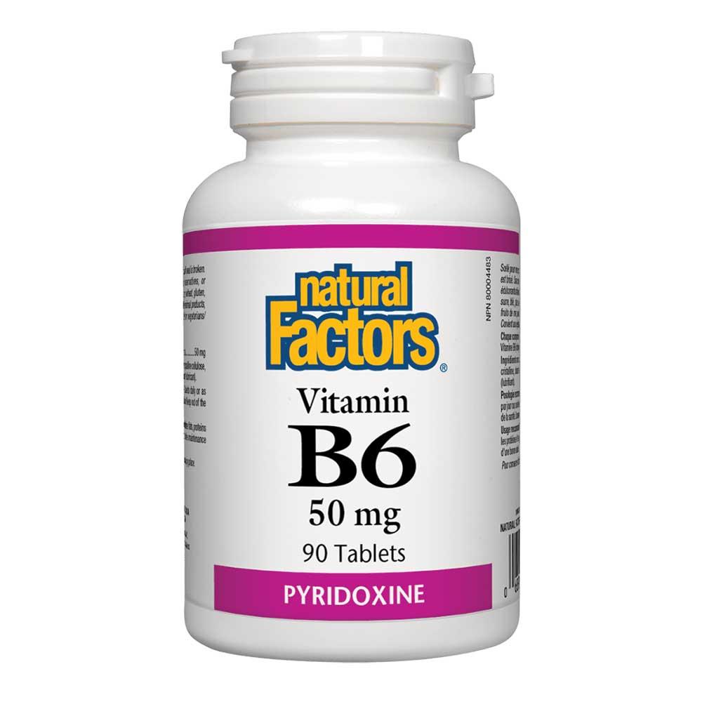 ناتشورال فاكتورز - فيتامين ب6 البيريدوكسين 50 مغ 